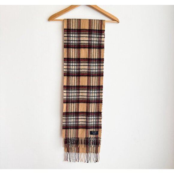 Gretna Green Plaid Beige Brown Red Classic Scarf - Picture 2 of 2